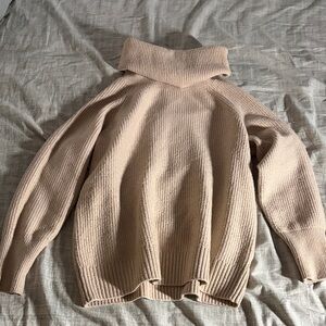 Joan Vass Cozy Cream Cowl Neck Sweater